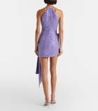 David Koma Draped sequined minidress