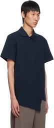 Comme des Garçons Homme Deux Navy Asymmetric Polo