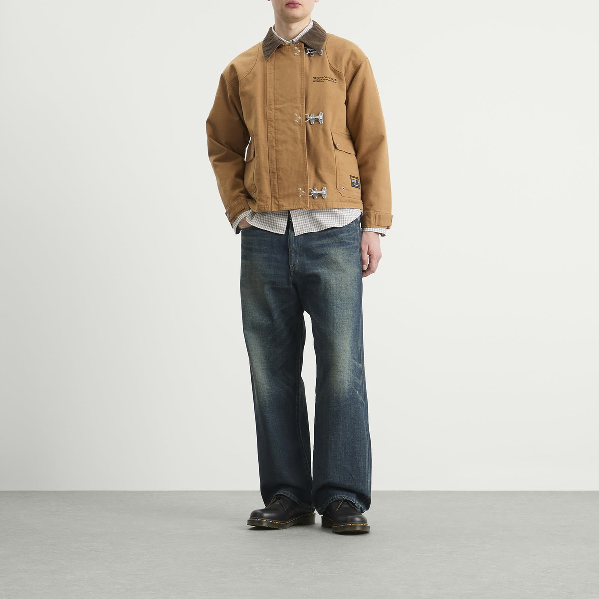 Neighborhood Men's Washed Denim DP Wide Jeans in Indigo