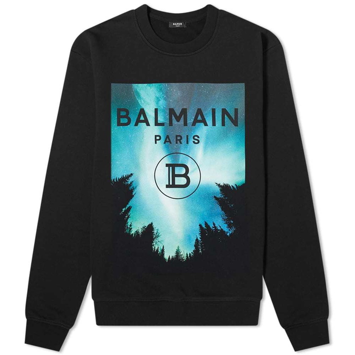 Photo: Balmain Night Sky Logo Crew Sweat