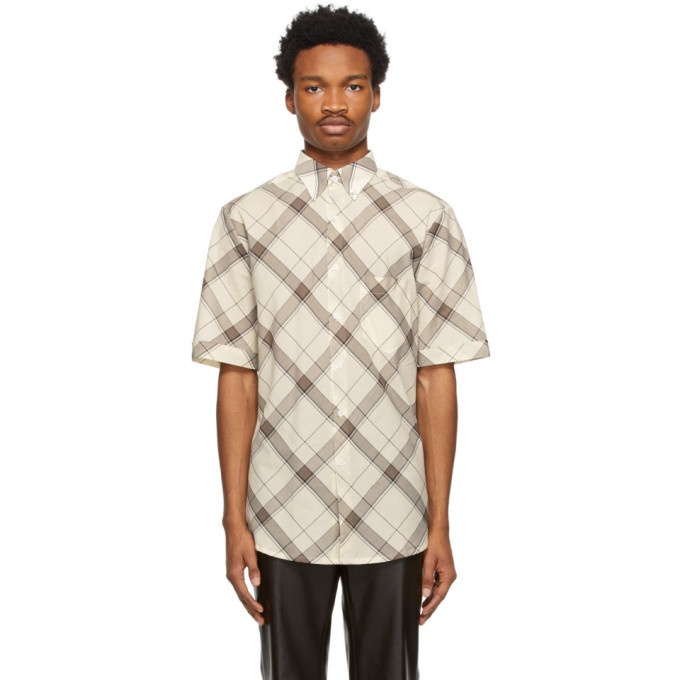 Photo: Ernest W. Baker Beige and Brown Check Short Sleeve Shirt