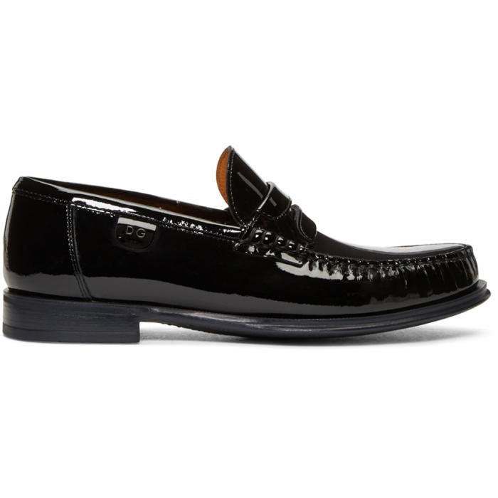 Dolce and Gabbana Black Patent Loafers 
