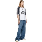Off-White Navy Distress Diag Slouchy Highlighted Sweatpants