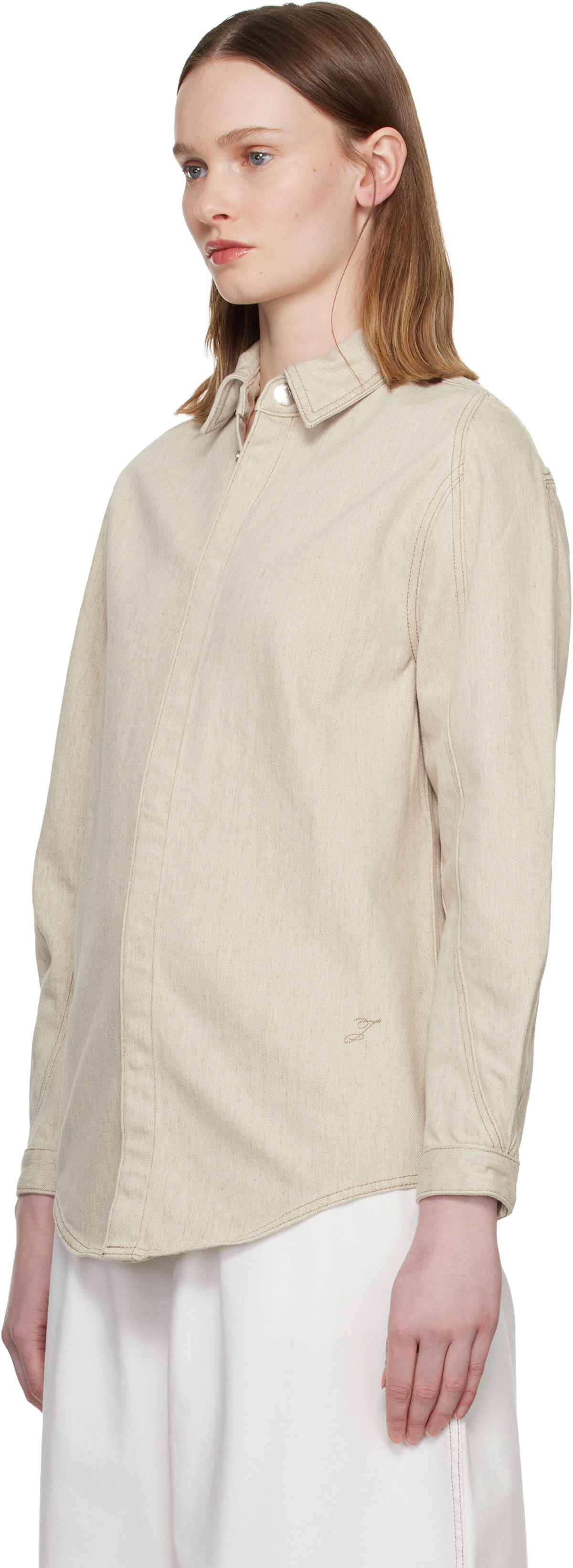 JACQUEMUS Beige 'The Amelo de-Nîmes' Denim Shirt