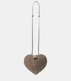 Alaïa Le Cœur studded suede shoulder bag
