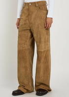 Rick Owens Geth Wide-leg Suede Trousers Brown