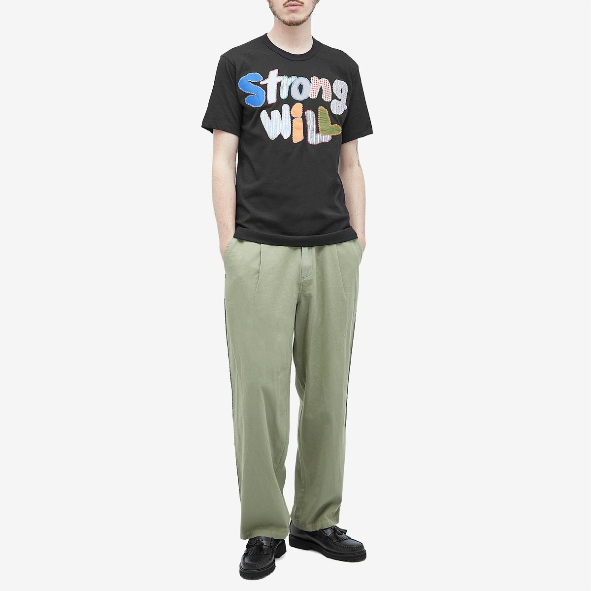 ★COMME des GARCONS SHIRT★ Strong Will Patchwork T-Shirt Comme des Garçons SHIRT Men's Strong Will Patchwork T-Shirt