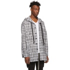 Faith Connexion SSENSE Exclusive Black and White Tweed Hooded Shirt