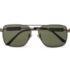 Balenciaga - Round-Frame Acetate Wraparound Sunglasses - Black