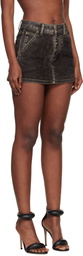 Alexander Wang Gray Denim Flocked Carpenter Skort