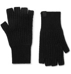 rag & bone - Ace Ribbed Cashmere Fingerless Gloves - Black