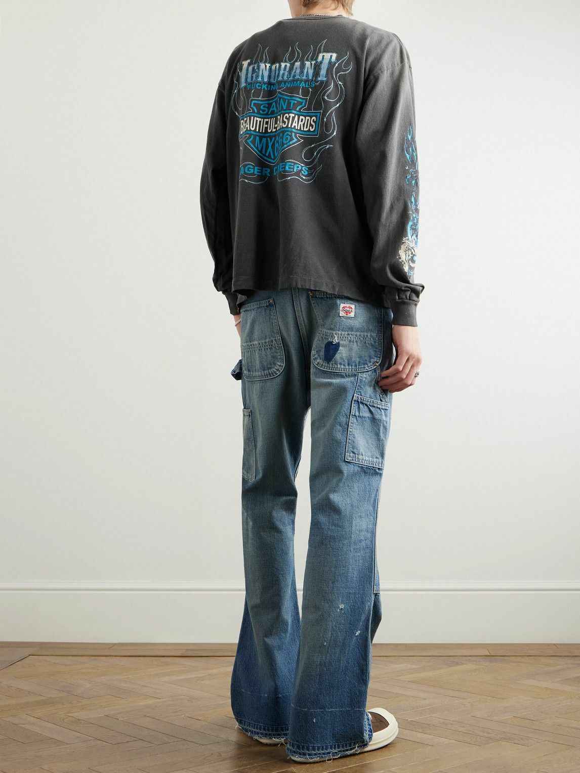 SAINT Mxxxxxx - Goodbye Humanity Dice Distressed Printed Cotton