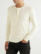 TOM FORD - Tencel and Cotton-Blend Jersey Henley T-Shirt - Neutrals