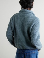 LE 17 SEPTEMBRE - Wool-Blend Bouclé Zip-Up Cardigan - Blue