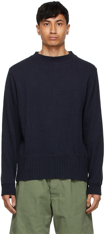 Photo: MHL by Margaret Howell Navy Crew Neck Officers Sweater