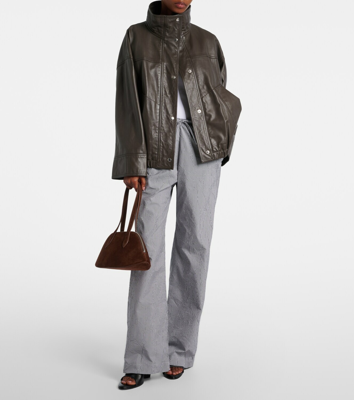Aesther Ekme Cosmo suede bowling bag