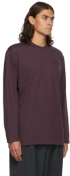 Y-3 Burgundy Chest Logo Long Sleeve T-Shirt