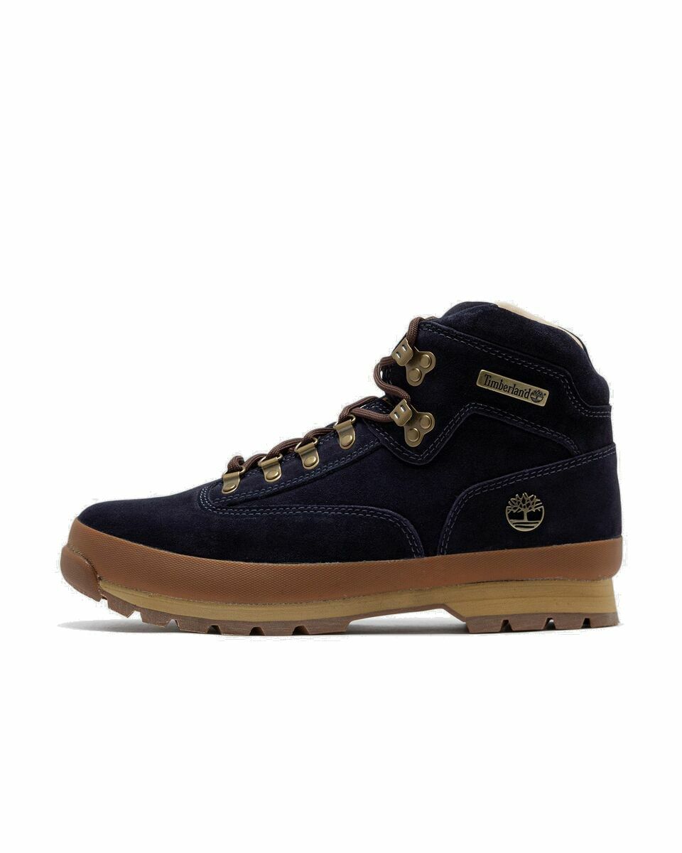 Photo: Timberland Euro Hiker Mid Lace Up Boot Blue - Mens - Boots