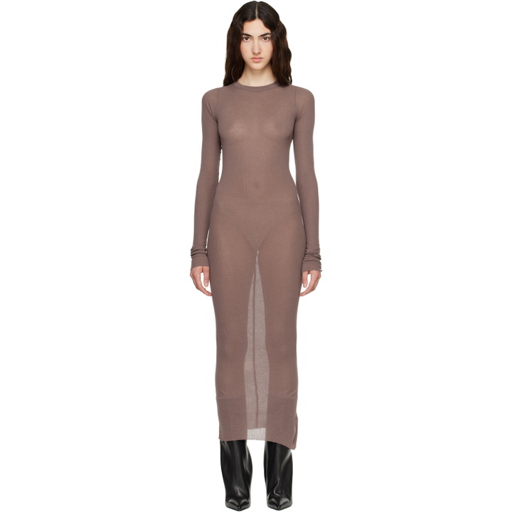 Photo: Rick Owens Purple Tower Rib LS Midi Dress