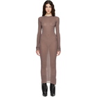 Rick Owens Purple Tower Rib LS Midi Dress