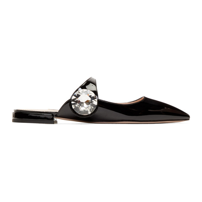 Miu Slippers Black Wool