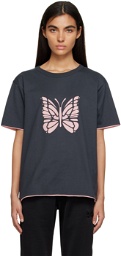 NEEDLES Gray & Pink Printed Reversible T-shirt