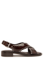 Church's Remi Stud-embellished Patent Leather Sandals Brown