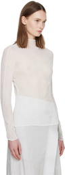 ISSEY MIYAKE White Chiffon Twist Top