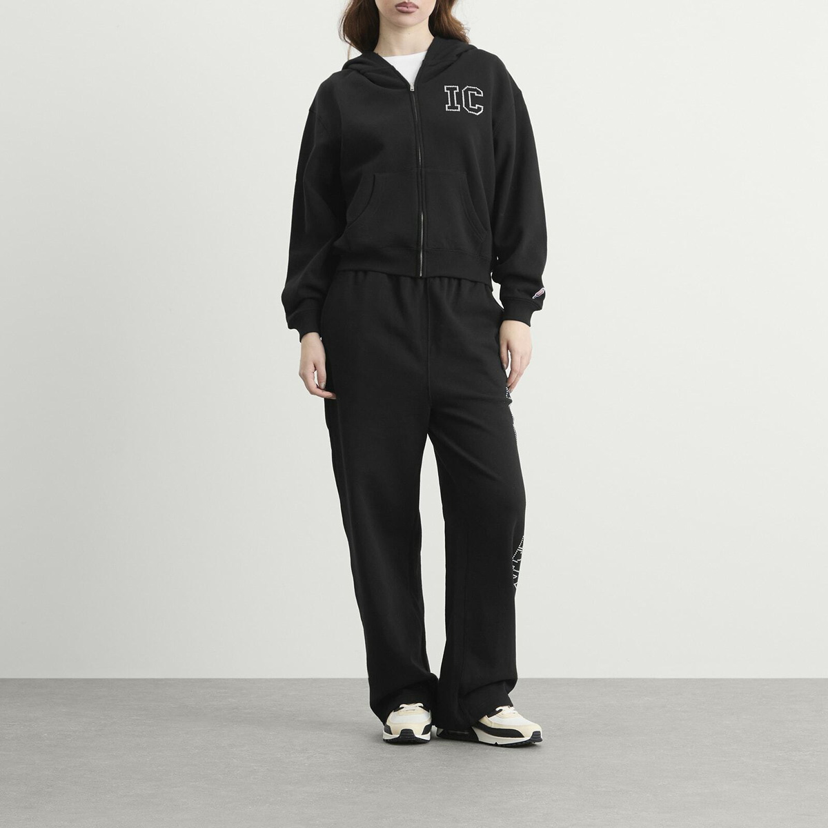 ICECREAM Women's Crystal Straight Leg Sweatpants in Black
