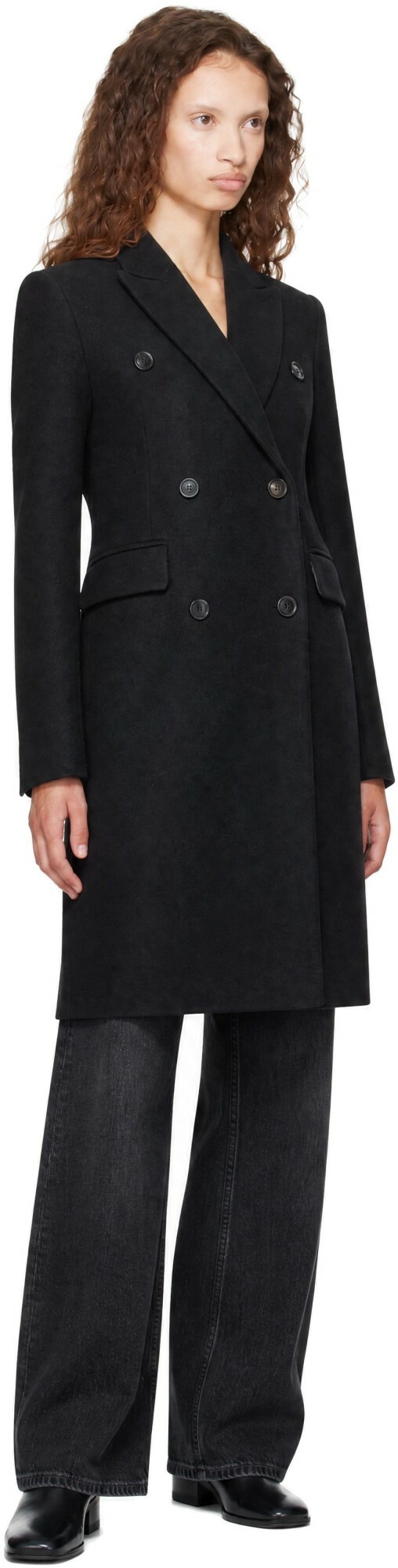 COOR Black Over Size Double Coat