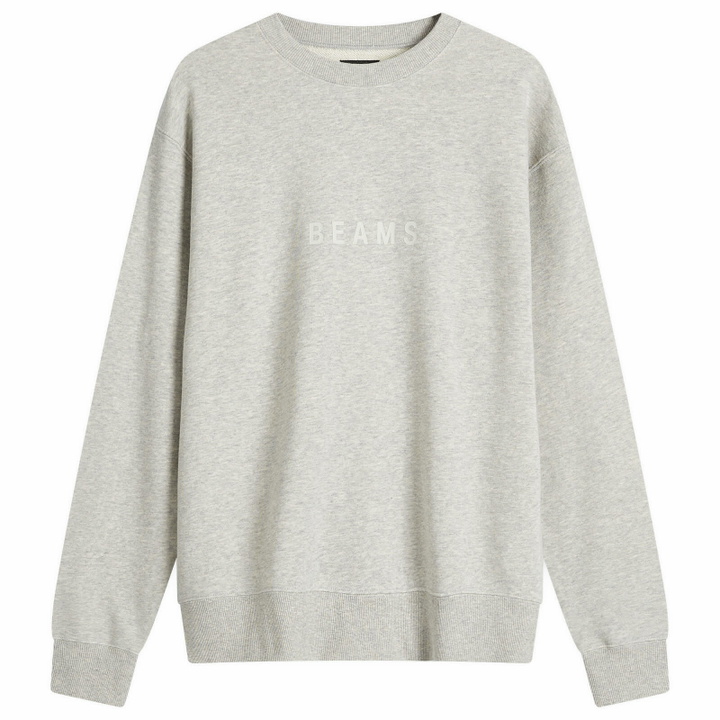 Photo: BEAMS Men's Logo Crew Sweatshirt in Grey