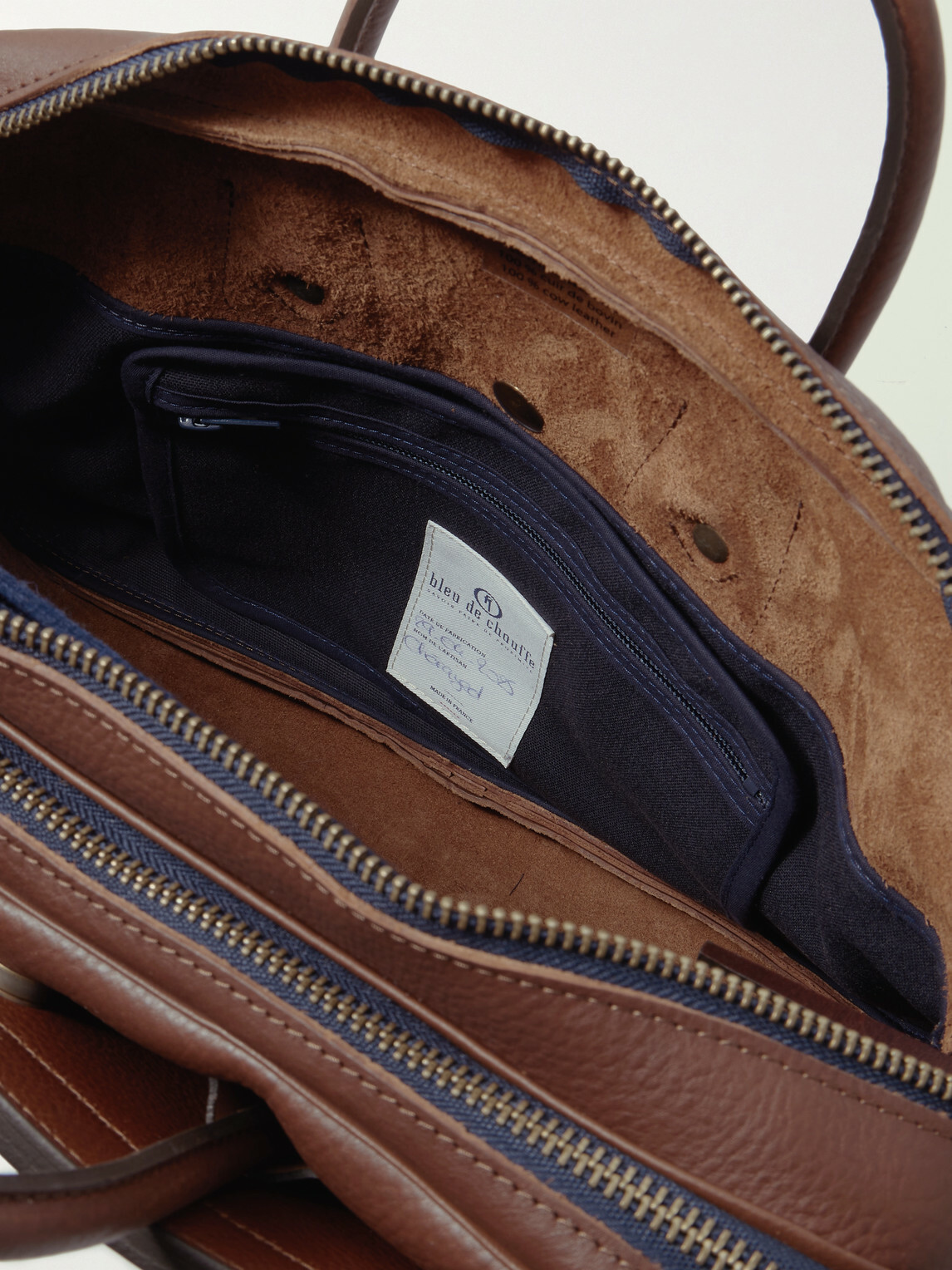 Bleu de Chauffe - Zeppo Duo Full-Grain Leather Briefcase - Brown