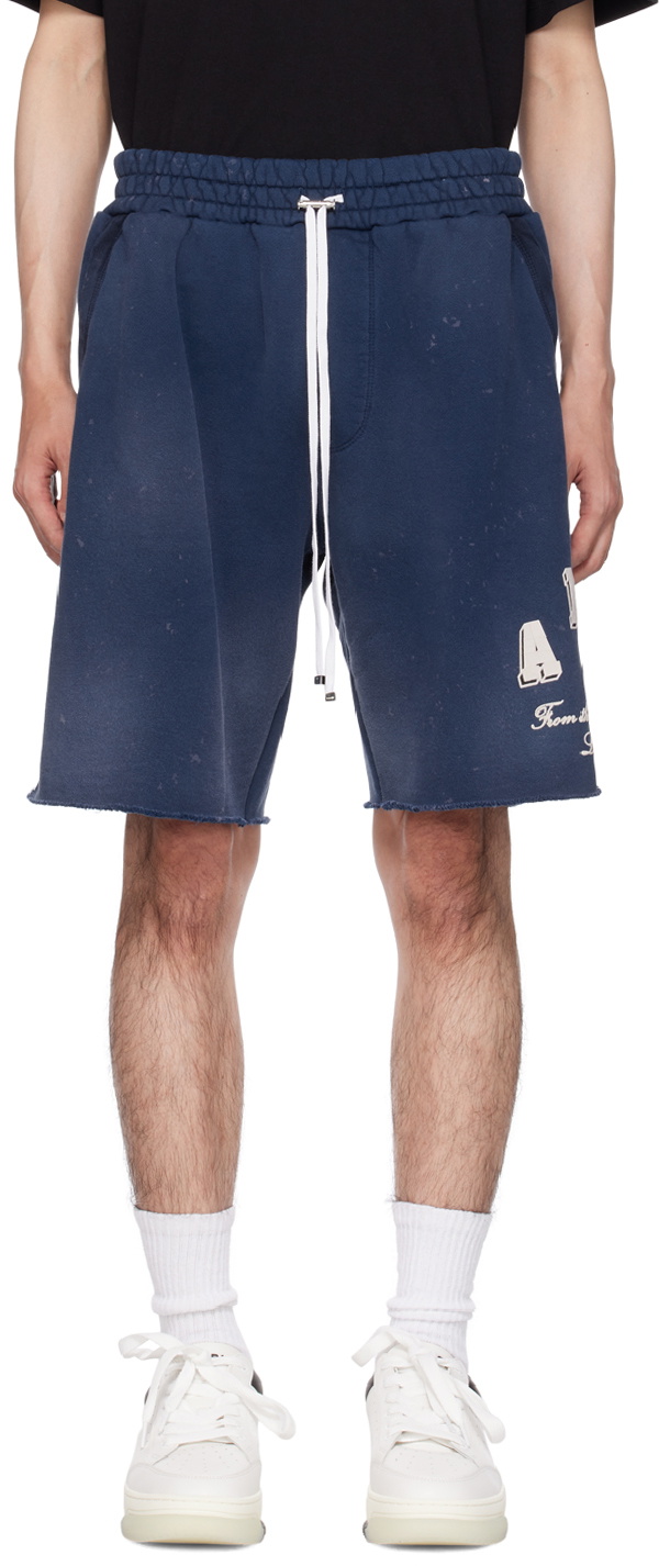 AMIRI Blue Vintage Collegiate Shorts Amiri