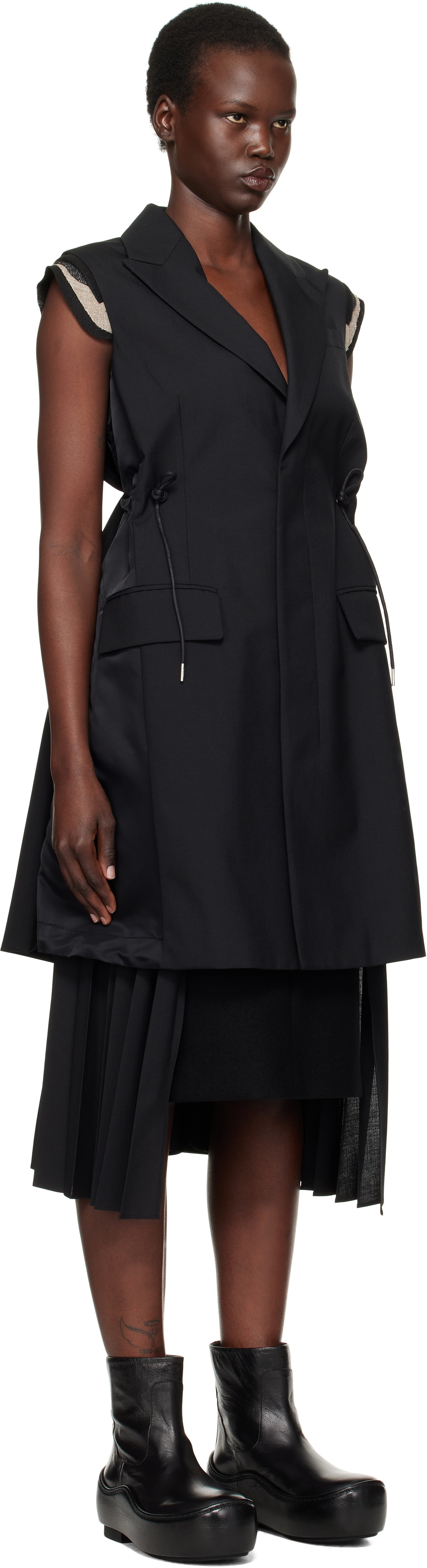 sacai Black Suiting Vest Blazer Sacai sacai Black Suiting Vest Blazer Sacai