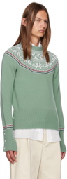 Thom Browne Green Fair Isle Sweater