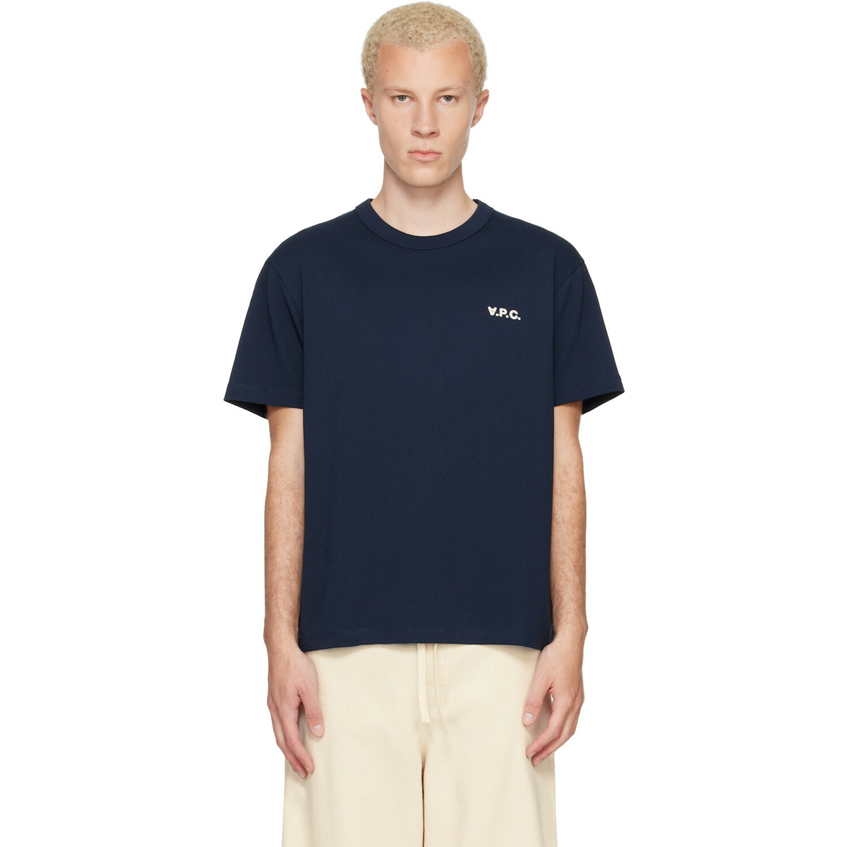 A.P.C. Navy Boxy Petit 'VPC' T-shirt