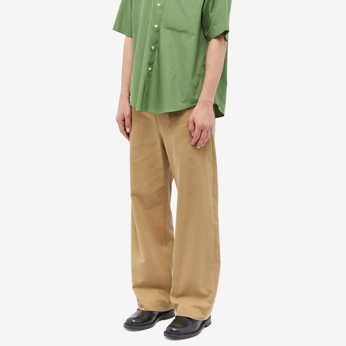 Auralee Men's Easy Chino Pants in Light Brown Auralee