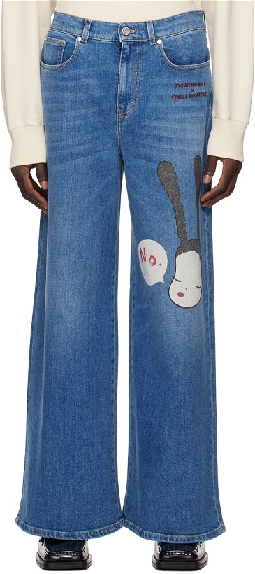 Photo: Stella McCartney Blue Yoshitomo Nara Edition 'No Bunny' Jeans