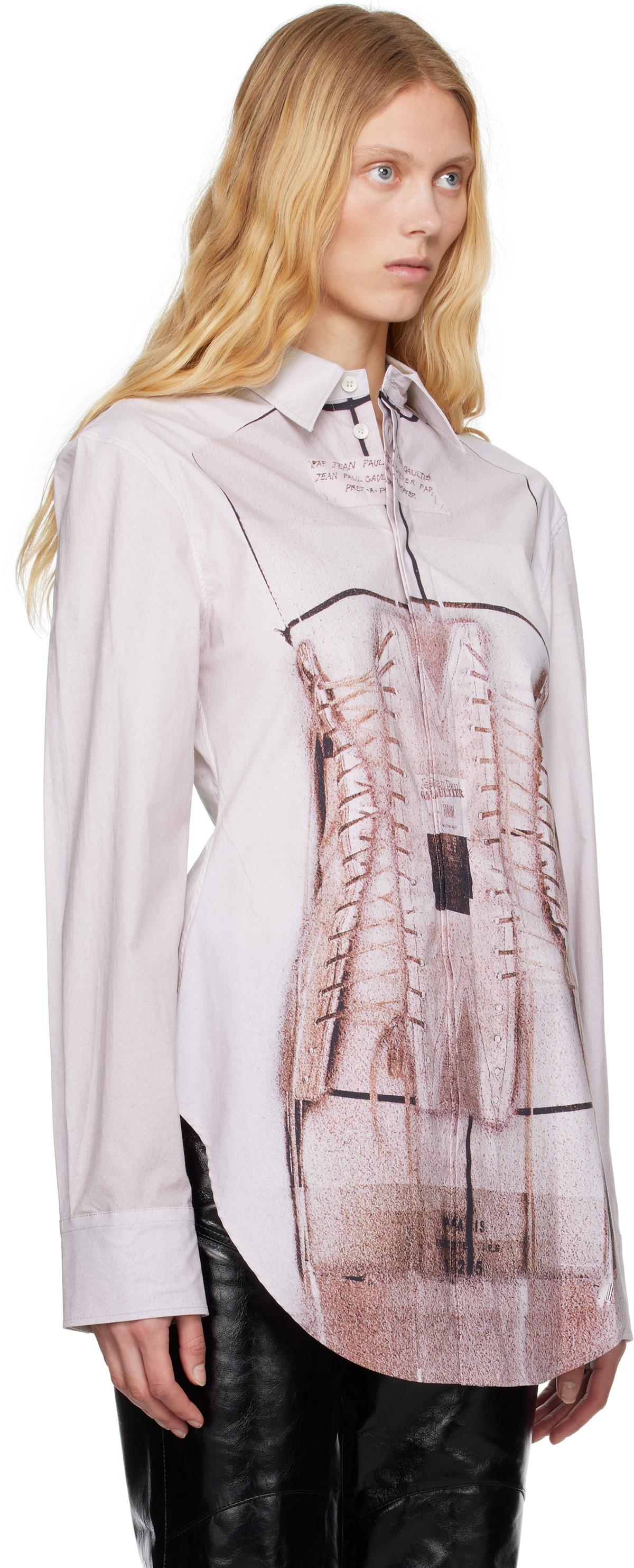 Jean Paul Gaultier Pink 'The Trompe-L'Œil' Corset Shirt Jean Paul