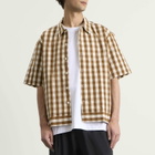 NN07 Men's Reed Boxy Short Sleeve Shirt in Brown Check