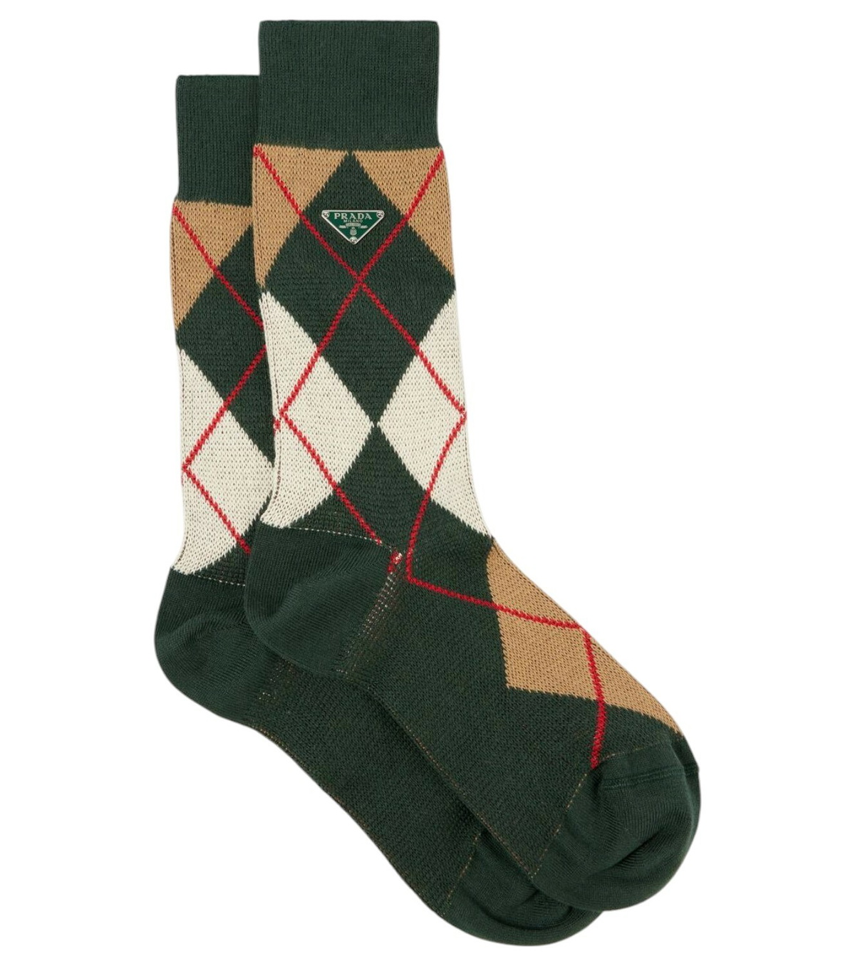 PRADA プラダ Argyle logo socks コットン アーガイル ソックス Prada Black Mesh Logo Socks Prada