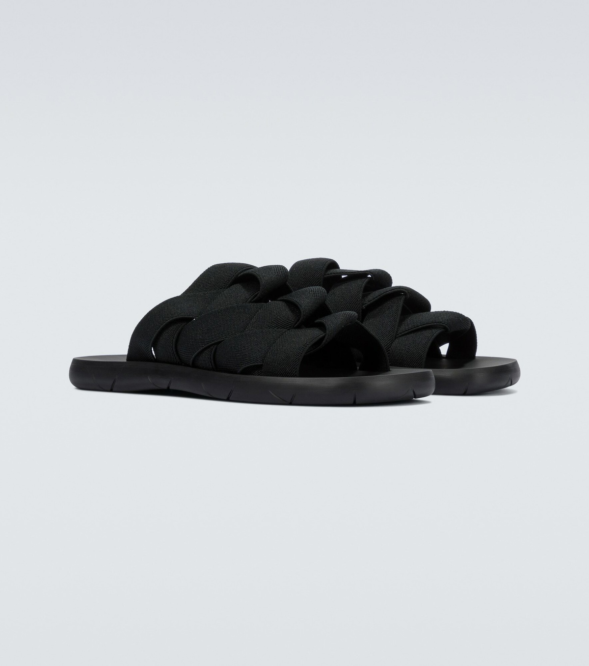 Bottega Veneta Plat Mule Black★ 関税/送料込 Bottega Veneta - Plat Mules Intreccio elastic slides Bottega