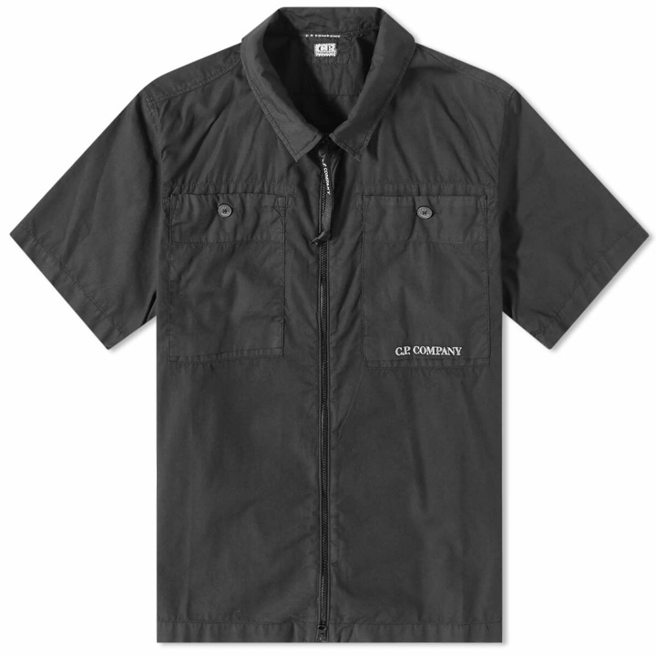 Photo: C.P. Company Men's Ripstop Zipped Shirt in Black