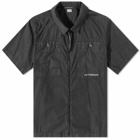 C.P. Company Men's Ripstop Zipped Shirt in Black