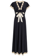 Rixo Marlice Ribbon Silk Midi Dress Navy