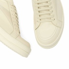 Rick Owens Men's Leather Vintage Sneaks in Milk/Milk/Milk