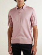 Dolce&Gabbana - Logo-Embroidered Silk Polo Shirt - Pink