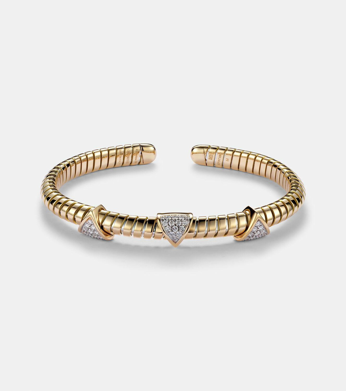 Marina B Trisolina Triple 18kt gold bangle with diamonds