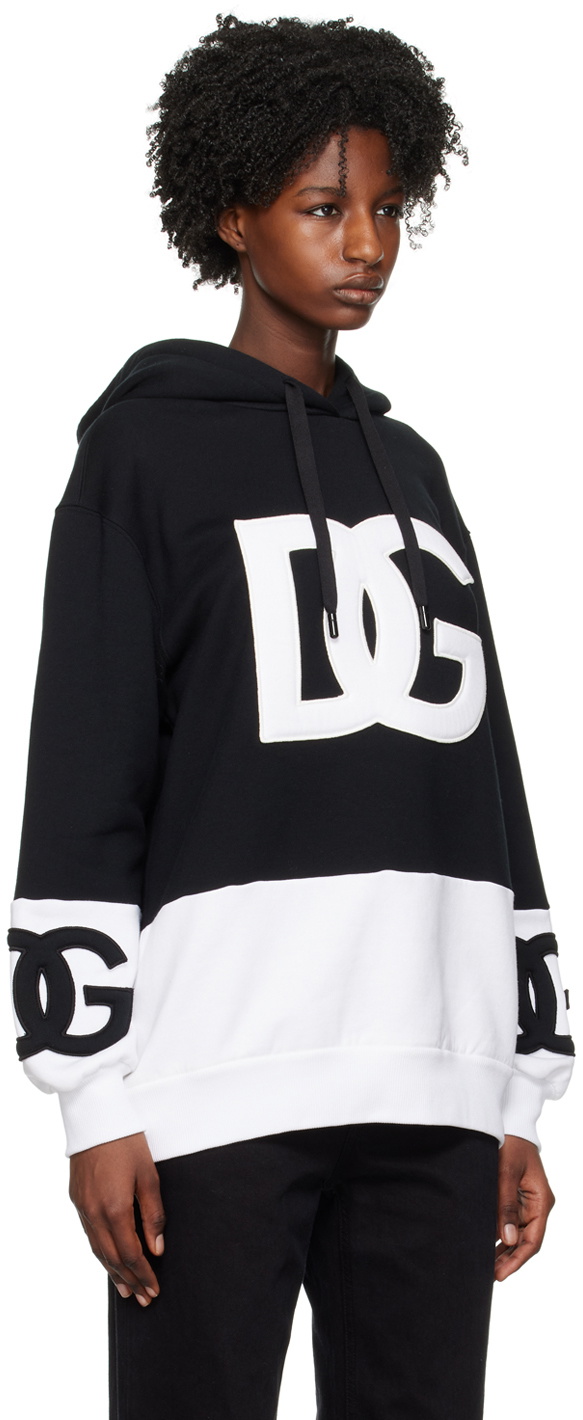 Dolce & Gabbana Black & White Appliqué Hoodie