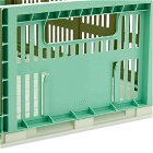 HAY Medium Recycled Mix Colour Crate in Olive Dark Mint